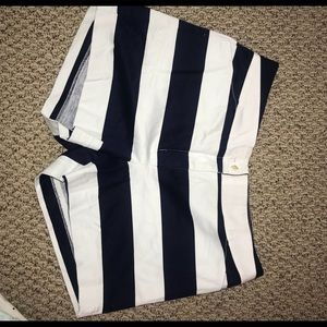 Navy blue and white high waisted shorts